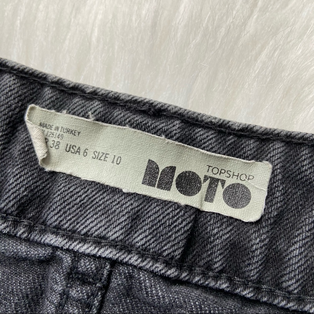 Topshop Moto Black Denim Cutoff Mini Skirt - Picture 6 of 10